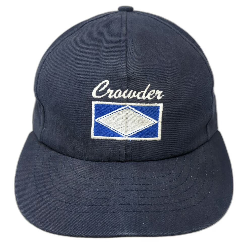 Blue Snapback Hat Made in USA Crowder Graphic Embroidered 6 Panel Cap Vintage OS